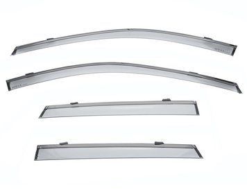 Window Deflectors 4pcs Set With Black Trim Subaru Outback 2020-2022 Wellvisors 3-847SU023