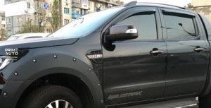 Owiewki do szyb samochodowych prz&oacute;d+tył num 4 szt ciemny Ford Ranger 2011 - 2022 Double Cab EGR 92431037B