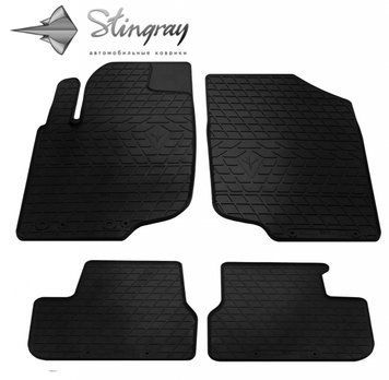 Dywaniki samochodowe gumowe zestaw 4 szt Peugeot 207 2006 - 2012 czarny 1016064