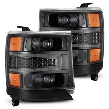 Lampy przednie Chevrolet Silverado 1500 2016-2018 LED LUXX seria kolor Alpha-Black AlphaRex 880233