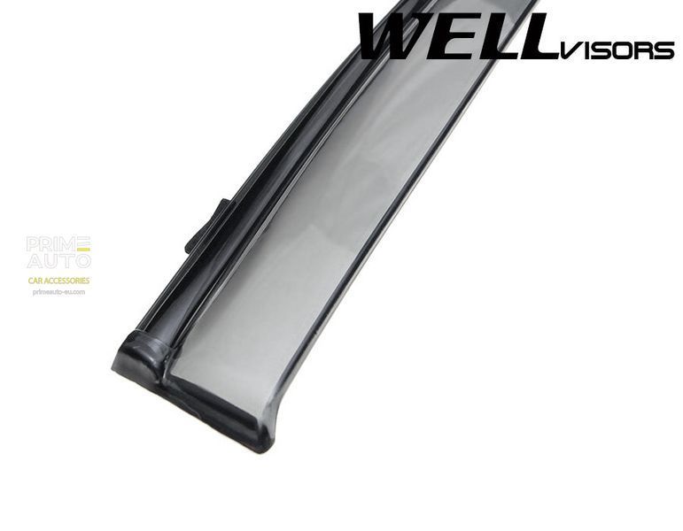 Owiewki do szyb samochodowych num 4 szt z czarna chromowana listwa Kia Sorento 2011 - 2015 Wellvisors 3-847KA002