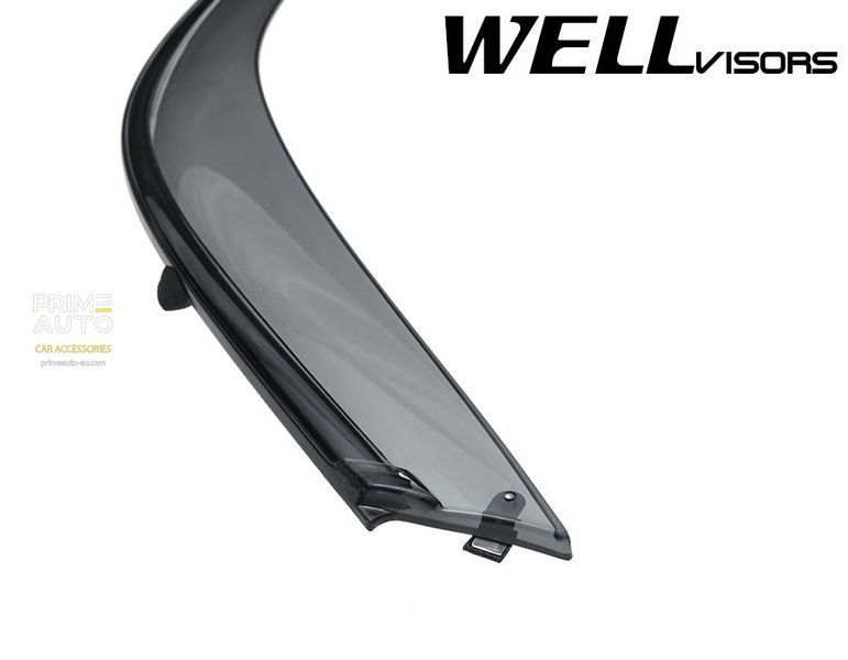 Owiewki do szyb samochodowych num 4 szt z czarna chromowana listwa Kia Sorento 2011 - 2015 Wellvisors 3-847KA002