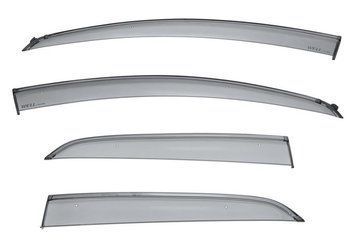 Window Deflectors 4pcs Set With Black Trim Ford Ecosport 2018-2025 Wellvisors 3-847FD022