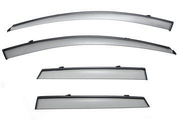Owiewki do szyb samochodowych num 4 szt z czarna chromowana listwa Mazda Mazda 3 2010 - 2013 Hatchback Wellvisors 3-847MZ004