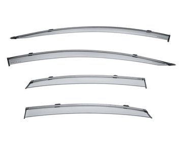 Window Deflectors 4pcs Set With Black Trim Kia Forte 2019-2025 Sedan Wellvisors 3-847KA021