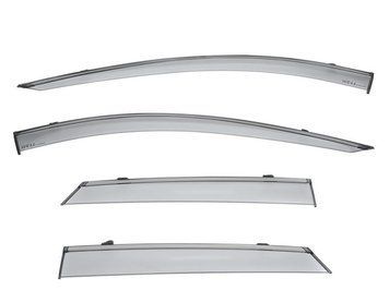Window Deflectors 4pcs Set With Black Trim Cadillac XT5 2017-2023 Wellvisors 3-847CA014