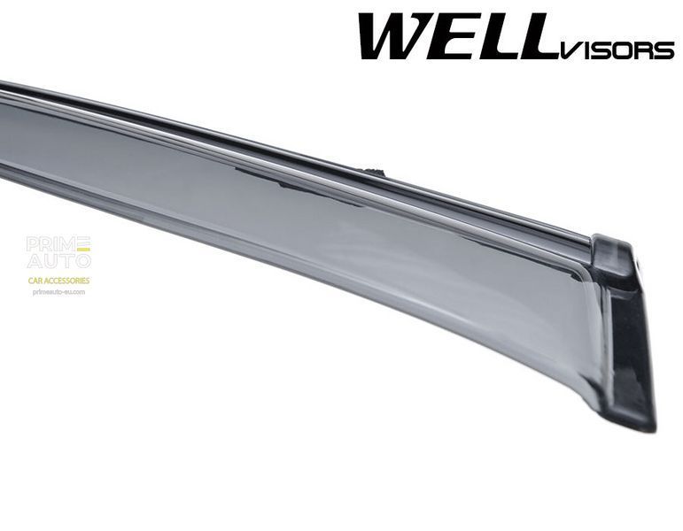 Owiewki do szyb samochodowych num 4 szt z czarna chromowana listwa MAZDA 3 2010 - 2013 Hatchback Wellvisors 3-847MZ004