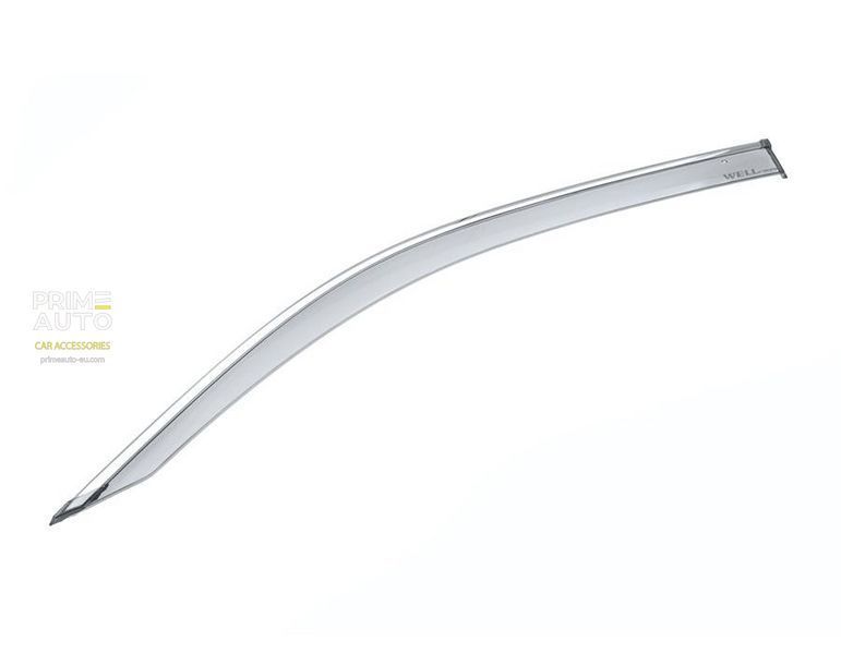 Deflectoare de ferestre set 4 piese cu ornamente cromate Volkswagen Atlas Cross Sport 2020- 2025 Wellvisors 3-847VW020