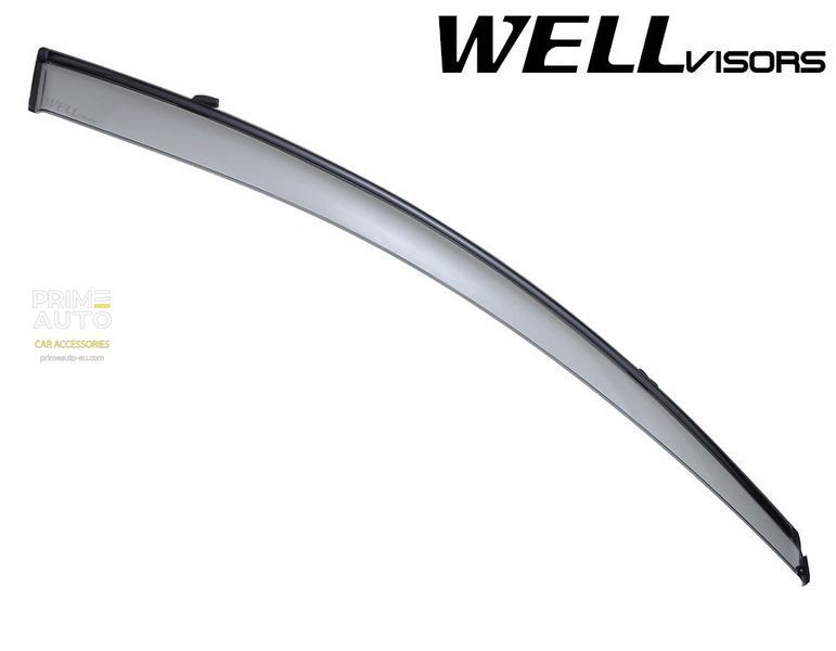Owiewki do szyb samochodowych num 4 szt z czarna chromowana listwa MAZDA 3 2010 - 2013 Hatchback Wellvisors 3-847MZ004
