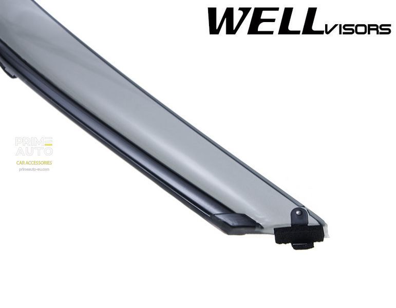 Owiewki do szyb samochodowych num 4 szt z czarna chromowana listwa MAZDA 3 2010 - 2013 Hatchback Wellvisors 3-847MZ004