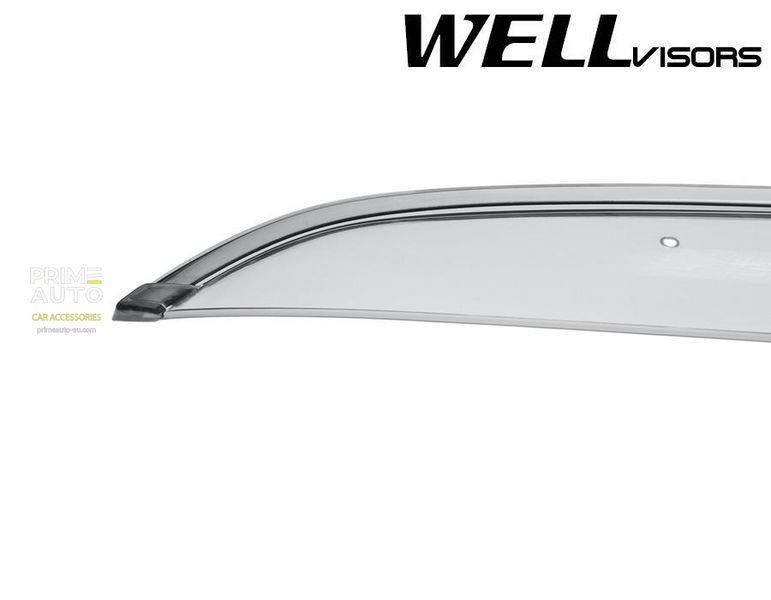 Owiewki do szyb samochodowych num 4 szt z czarna chromowana listwa Ford Ecosport 2018 - 2025 Wellvisors 3-847FD022