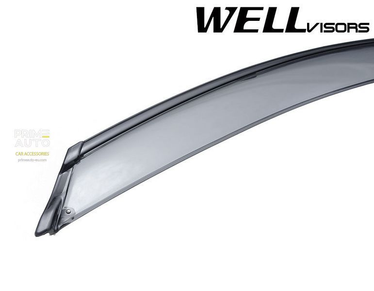 Window Deflectors 4pcs Set With Black Trim Mitsubishi Outlander 2007-2013 Wellvisors 3-847MI002