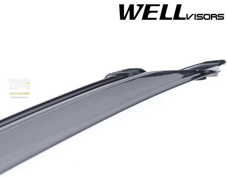 Window Deflectors 4pcs Set With Black Trim Mitsubishi Outlander 2007-2013 Wellvisors 3-847MI002