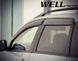 Window Deflectors 4pcs Set With Black Trim Mitsubishi Outlander 2007-2013 Wellvisors 3-847MI002