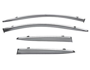 Window Deflectors 4pcs Set with Chrome Trim Kia Sorento 2021-2025 Wellvisors 3-847KA026