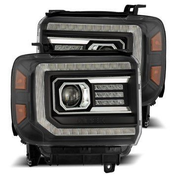 Faruri faţă GMC Sierra 2014-2018 LED LUXX series negru AlphaRex 880615