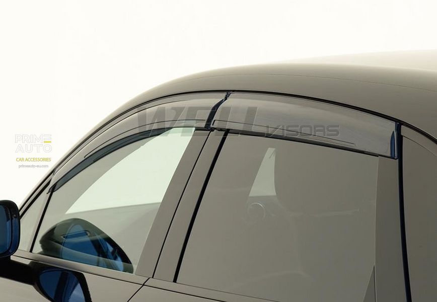Owiewki do szyb samochodowych num 4 szt aerodynamiczny Porsche Macan 2015 - 2022 Wellvisors 3-847PO003