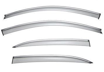 Window Deflectors 4pcs Set with Chrome Trim Chevrolet Malibu 2013-2015 Sedan Wellvisors 3-847CH004