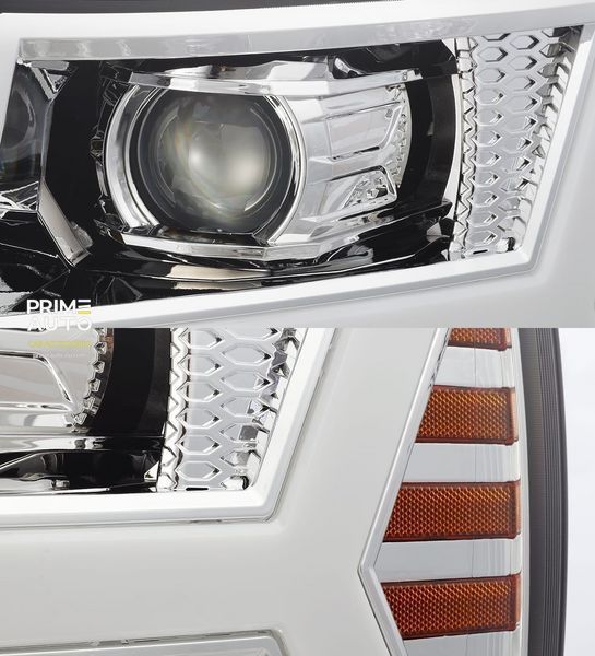 Faruri faţă Chevrolet Silverado 1500 2007-2013 PRO series chromium AlphaRex 880204