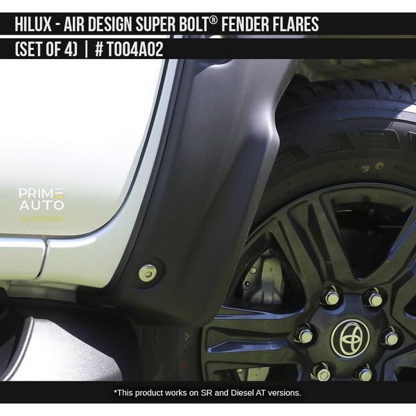 Фендера Toyota Hilux 2021-2025 черный AIR DESIGN TO04A02 TO04A02 фото