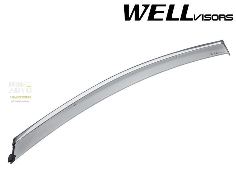Window Deflectors 4pcs Set with Chrome Trim Chrysler Pacifica;Voyager 2017-2025 Wellvisors 3-847CY001