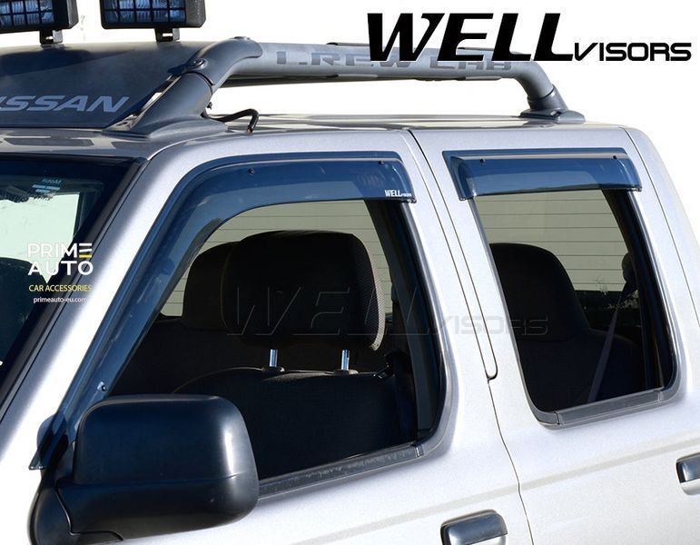 Дефлекторы окон к-т 4 шт Premium серия Nissan Frontier 1999 - 2004 Crew Cab Wellvisors 3-847NS012 3-847NS012 фото