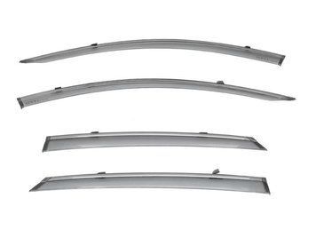 Window Deflectors 4pcs Set With Black Trim Hyundai Elantra 2021-2025 Sedan Wellvisors 3-847HY024