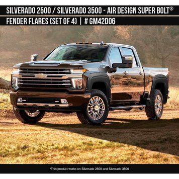 Extensoare pentru pasajele roții Chevrolet Silverado 2500 / 3500 2019-2025 negru AIR DESIGN GM42D06XX