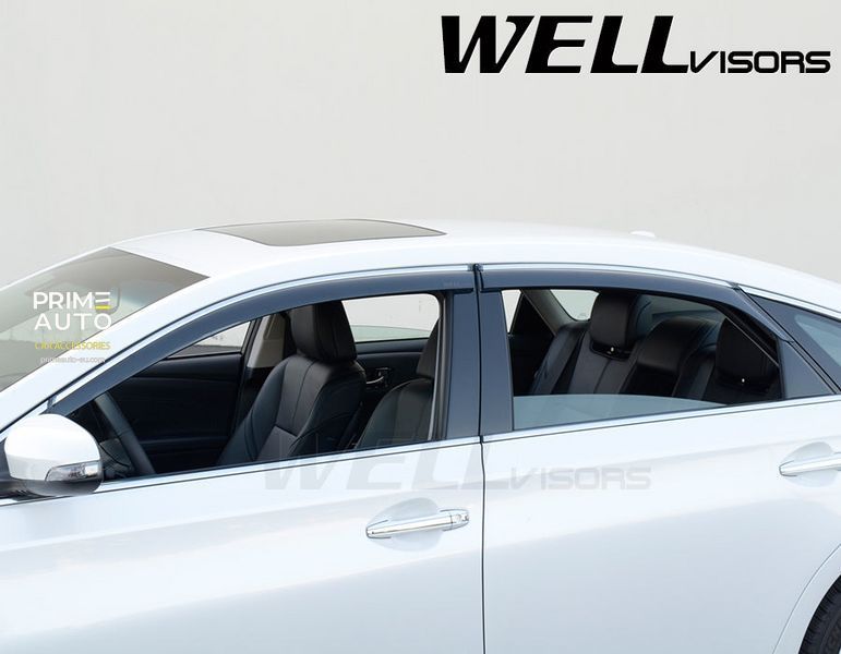 Дефлекторы окон к-т 4 шт с хромированным молдингом Toyota Avalon 2013 - 2018 Wellvisors 3-847TY050 3-847TY050 фото