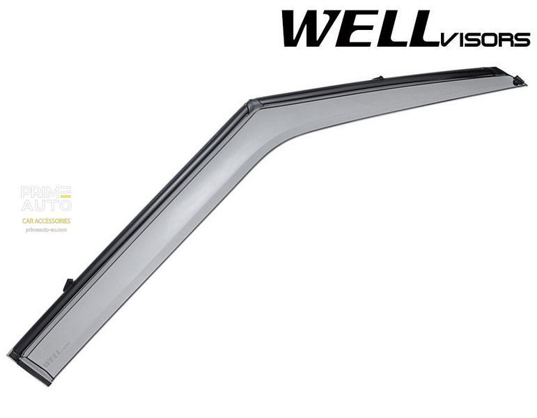Owiewki do szyb samochodowych num 4 szt z czarna chromowana listwa Kia Soul 2010 - 2013 Wellvisors 3-847KA008