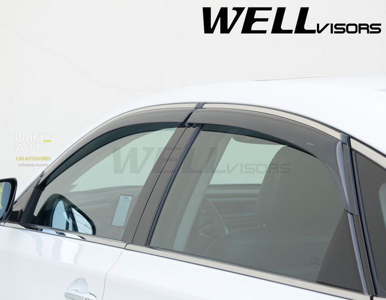 Дефлекторы окон к-т 4 шт с хромированным молдингом Toyota Avalon 2013 - 2018 Wellvisors 3-847TY050 3-847TY050 фото