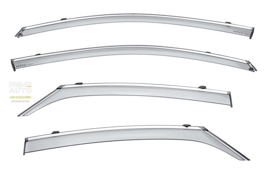 Дефлекторы окон к-т 4 шт с хромированным молдингом Toyota Avalon 2013 - 2018 Wellvisors 3-847TY050 3-847TY050 фото