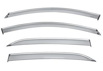 Window Deflectors 4pcs Set with Chrome Trim Chevrolet Equinox 2018-2025 Wellvisors 3-847CH020