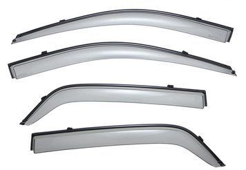 Window Deflectors 4pcs Set With Black Trim Kia Sportage 2004-2010 Wellvisors 3-847KA003
