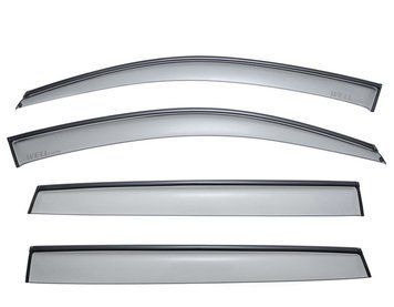 Window Deflectors 4pcs Set With Black Trim Acura MDX 2007-2013 Wellvisors 3-847AC003
