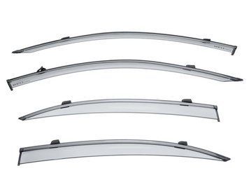 Window Deflectors 4pcs Set With Black Trim Alfa Romeo Giulia 2017-2025 Wellvisors 3-847AR001
