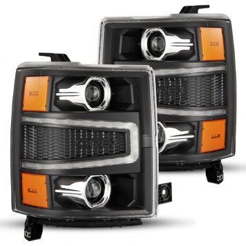 Lampy przednie Chevrolet Silverado 1500 2014-2015 LED LUXX seria czarny AlphaRex 880242