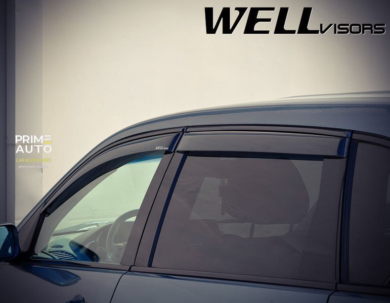 Дефлектори вікон к-т 4 шт з чорним хромованим молдингом Acura MDX 2007 - 2013 Wellvisors 3-847AC003 3-847AC003 фото