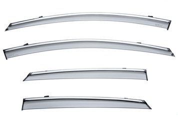 Window Deflectors 4pcs Set with Chrome Trim Cadillac XTS 2013-2019 Sedan Wellvisors 3-847CA002