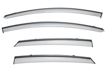 Window Deflectors 4pcs Set With Black Trim Ford Fusion 2013-2020 Sedan Wellvisors 3-847FD009