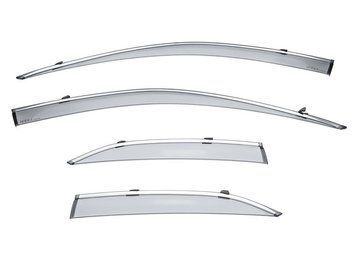Window Deflectors 4pcs Set with Chrome Trim Lexus UX 2019-2025 Wellvisors 3-847LX025