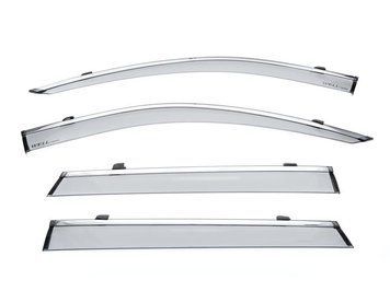 Window Deflectors 4pcs Set with Chrome Trim Hyundai Palisade 2020-2025 Wellvisors 3-847HY021