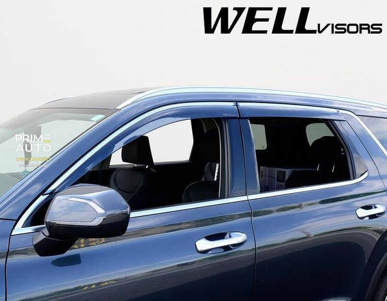 Дефлекторы окон к-т 4 шт с хромированным молдингом Hyundai Palisade 2020 - 2025 Wellvisors 3-847HY021 3-847HY021 фото