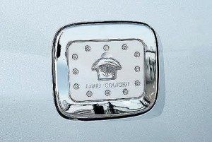 Fuel filler flap cover set 3 pcs chrome Toyota Land Cruiser 100 1998 - 2007 Wellstar LT7216