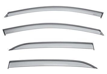Window Deflectors 4pcs Set With Black Trim Chevrolet Equinox 2018-2025 Wellvisors 3-847CH021