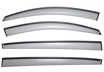 Window Deflectors 4pcs Set With Black Trim Kia Sportage 2011-2016 Wellvisors 3-847KA004