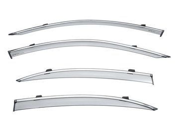 Window Deflectors 4pcs Set with Chrome Trim Alfa Romeo Giulia 2017-2025 Wellvisors 3-847AR002