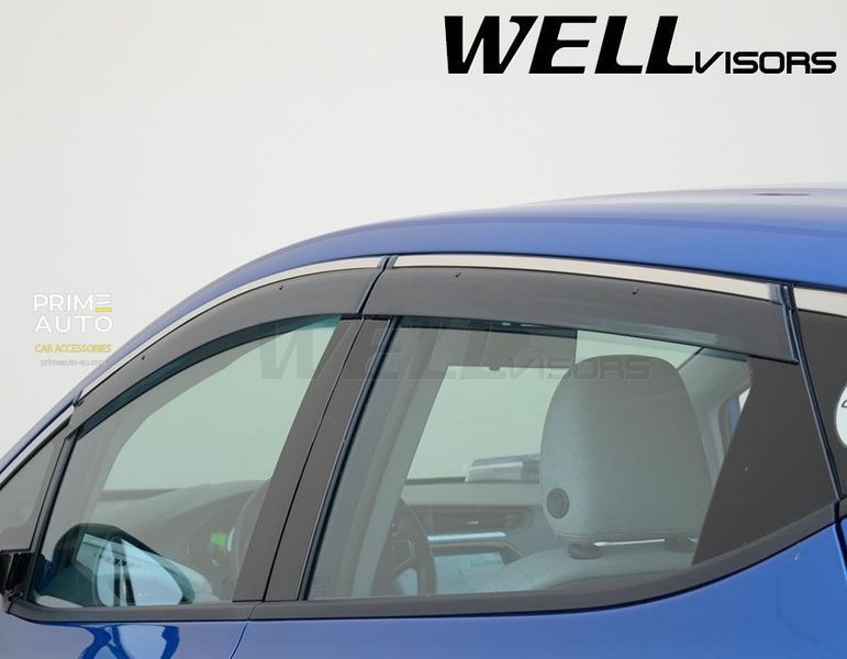 Дефлекторы окон к-т 4 шт с хромированным молдингом Chevrolet Bolt 2017 - 2025 Wellvisors 3-847CH027 3-847CH027 фото
