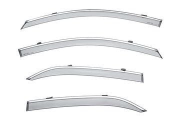Window Deflectors 4pcs Set with Chrome Trim Chevrolet Equinox 2010-2017 Wellvisors 3-847CH022