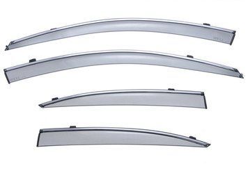 Window Deflectors 4pcs Set with Chrome Trim Lexus IS 2006-2012 Sedan Wellvisors 3-847LX011